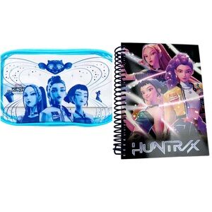 (1) KPOP Demon Hunters Clear Pencil Pouch (1) Huntrix 100 Sheet Journal